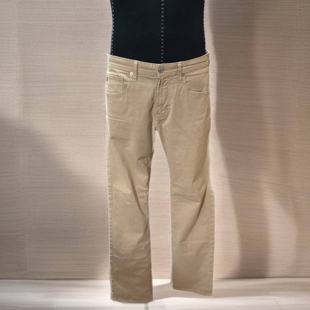 AG Adriano Goldschmied Men's Beige Straight Jeans
